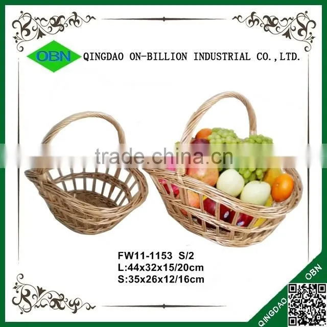 Hand woven willow wicker wedding fruit basket for decoration