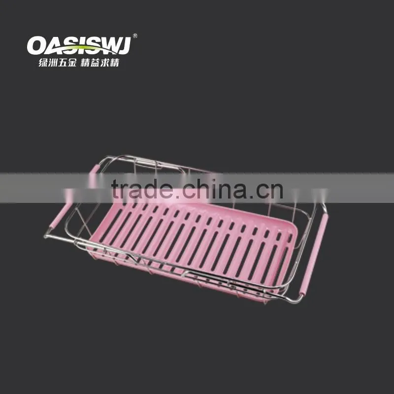 2016Stainless Steel Silicone Handy Drying dish drainer rack