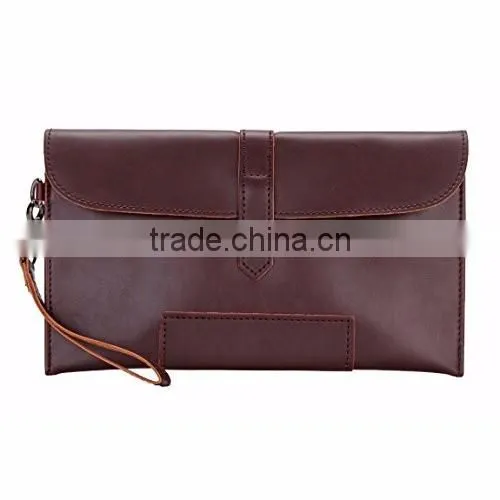 PU Leather Clutch Wallets Purse Handbag With Wristbelt