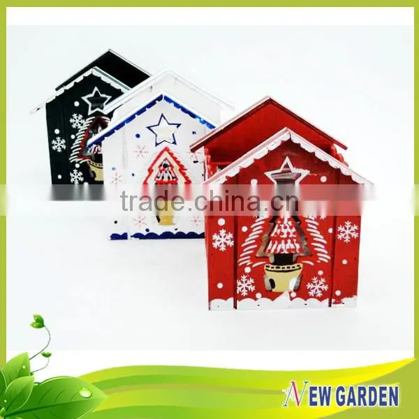 Home decor garden beautiful house shape wooden flower pot
