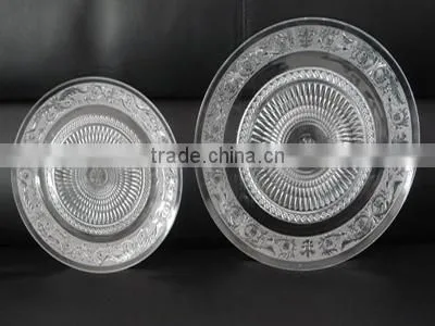 Transparent hot selling round glass plate