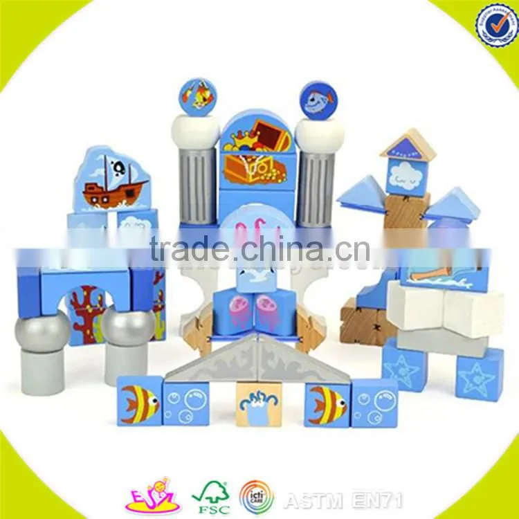 Wholesale colorful wooden blocks toy top quality building wooden blocks toy for kids W13A014