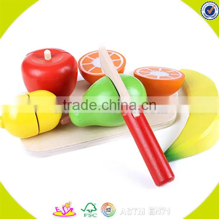 wholesale hot wooden cutting food toy colorful wooden pretend cutting food toy baby cutting fruits and vegetables W10B125