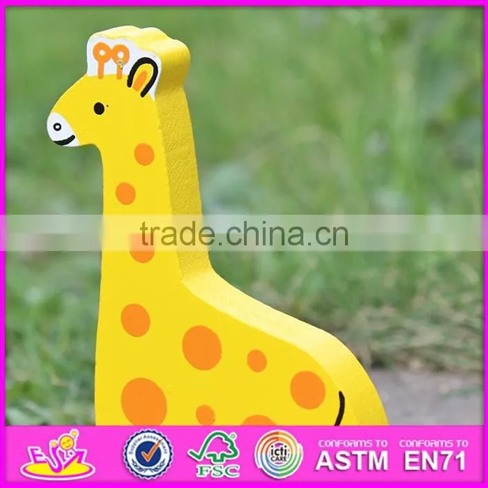 2017 New products animal car toy wooden giraffe baby toy W04A319