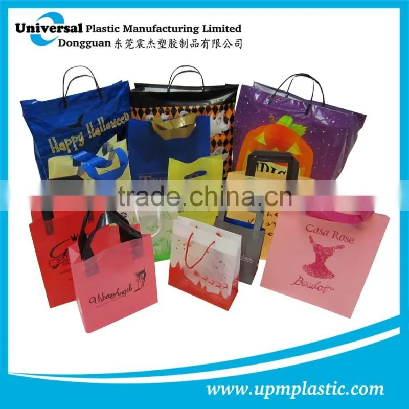Disposable degradable clip close handle plastic carrier bag