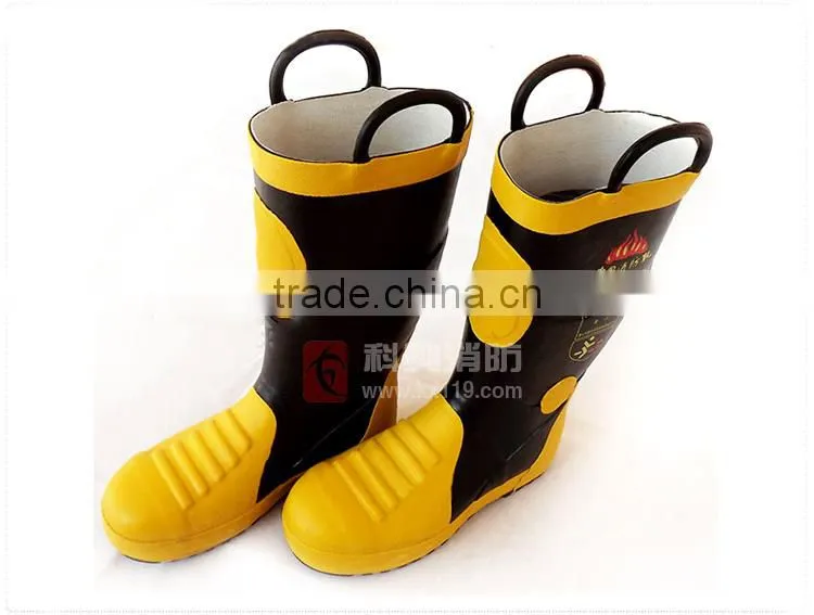 Factory direct sale 2015 New Design steel toe fire station fire safety boots