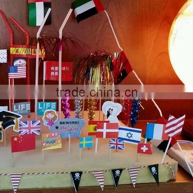 10cm long hanbuger decoration flag toothpicks