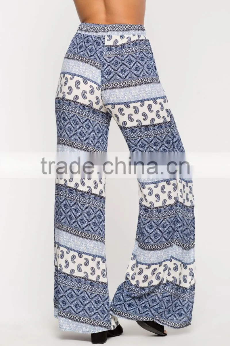 Wrap floral print boho pant new style latest coat pant designs