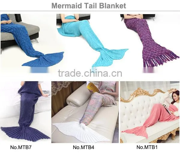 Custom Acrylic Knitting Adult Mermaid Tail Blanket Pattern