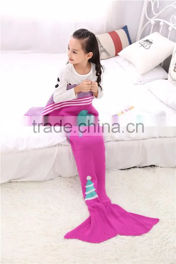 Custom High Quality Christmas Blanket Children Mermaid Tail Blanket