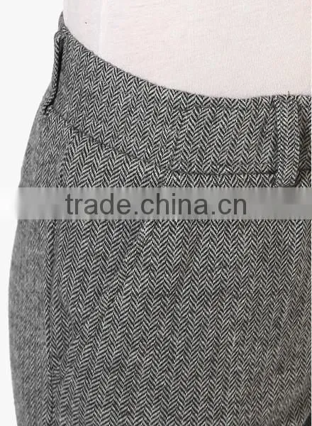 Woman Chinos Pants Slim Fit Latest Design Striped Grey Office Pants