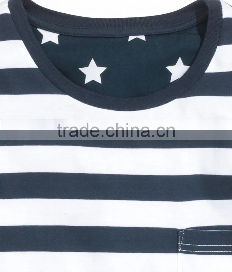 stripe short sleeves top and star printed pants adult pyjamas