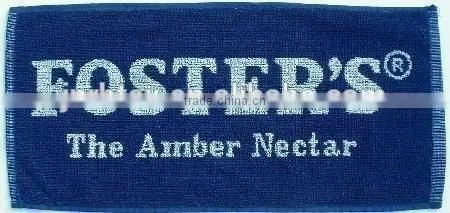 Custom design full size jacquard logo terry bar towel