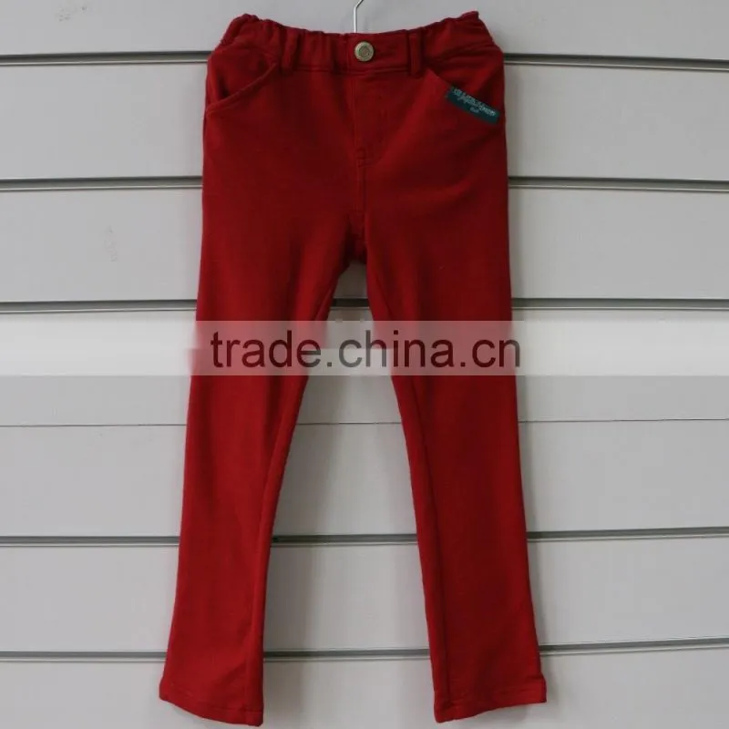 cotton spandex terry fabric children girl pants for outerwear