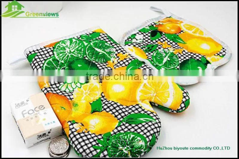kitchen set towel/pot holder oven mitts kitchen cooking set Oven Glove Pot holder