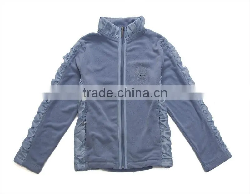 Ladies fashion Polar micro fleece Jacket with wrinkle effect