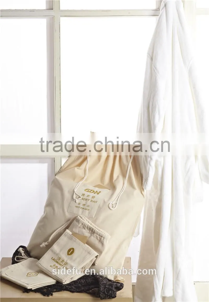 Most Popular Washable Friendly Custom Canvas Drawstring Laundry Bag for Hotel