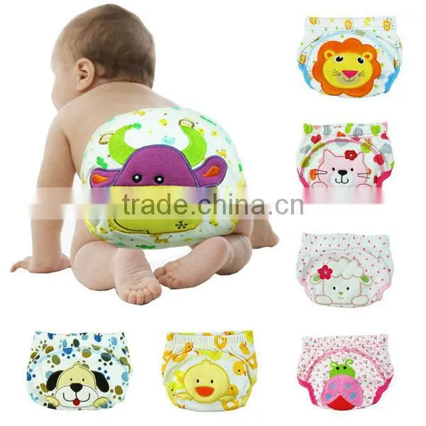 lovely monkey footprints design waterproof baby cloth nappy diaper