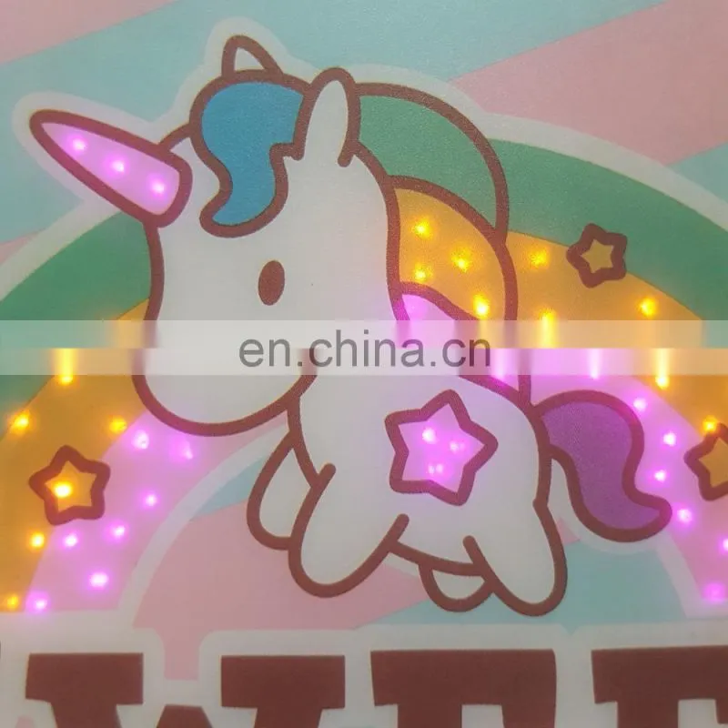 hot selling promotion custom flashing coloring school notebook with led light