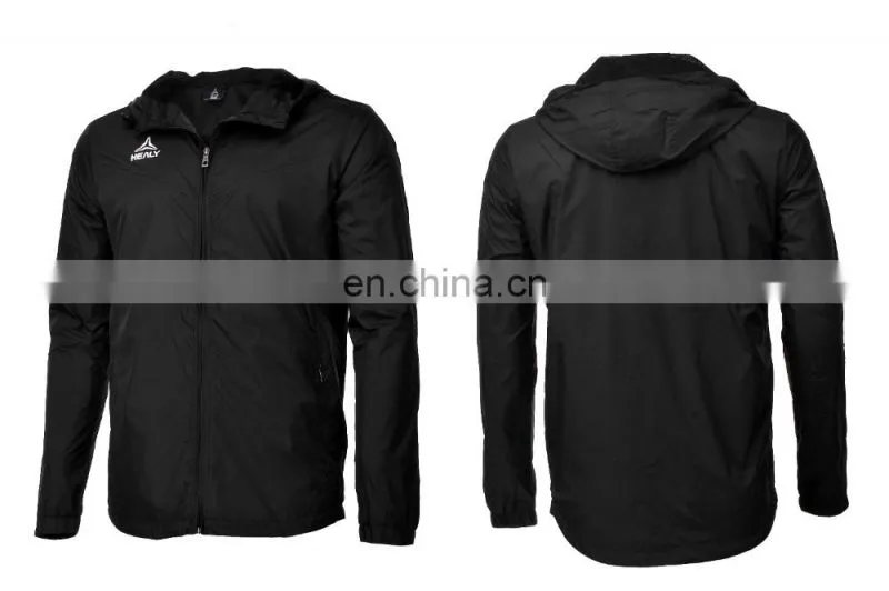 Healy 100% polyester lightweight waterproof hood rain jacket