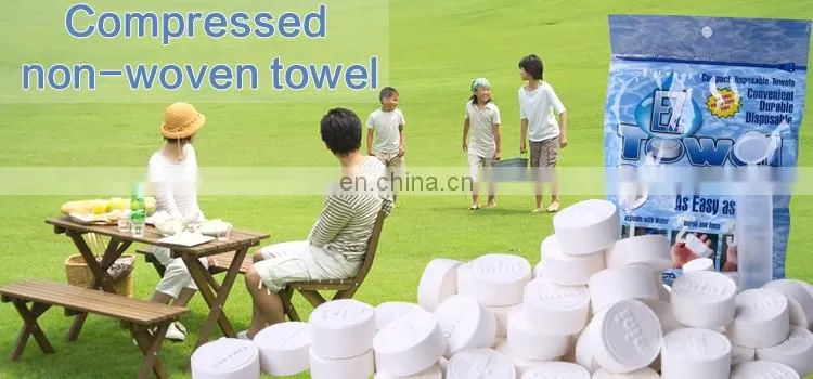 wholesale alibaba Eco friendly 100% rayon material OEM cellulose wipe tissue paper tablet tissue paper compressed tissue