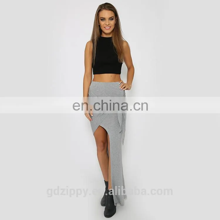 women clotheses new fashion women long skirt in grey
