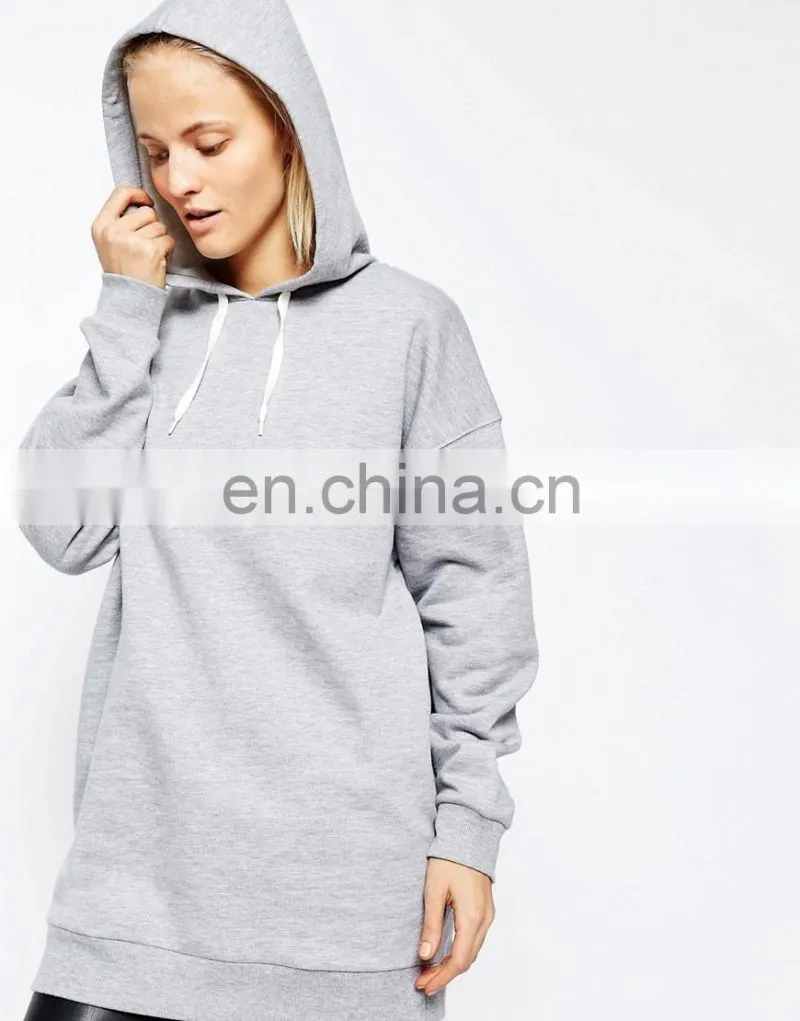 Custom Oversized Casual Sports Hoodie Women Heather Grey Blank Pullover Hoodie