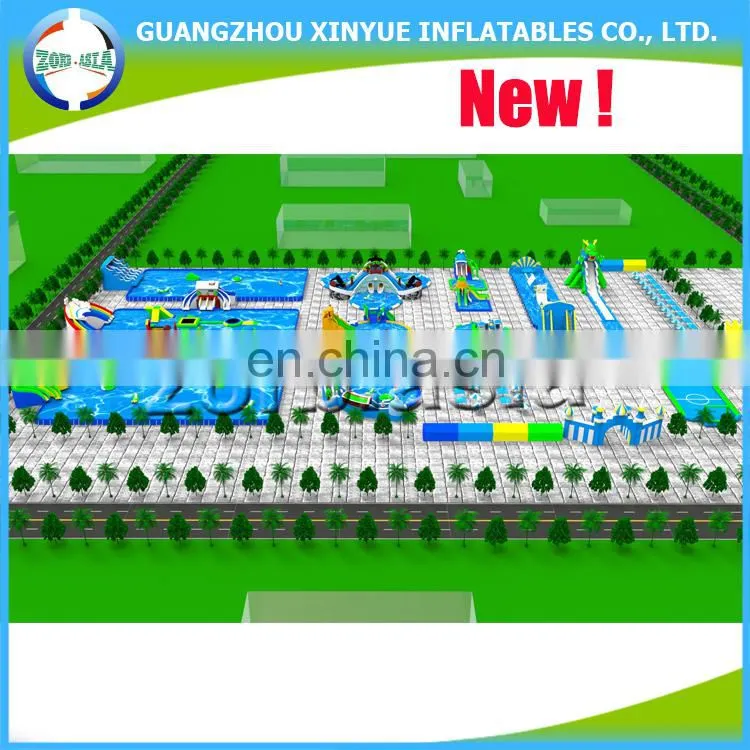 2017 Latest hot sale inflatable amusement park, giant inflatable water park, aqua park for backyard
