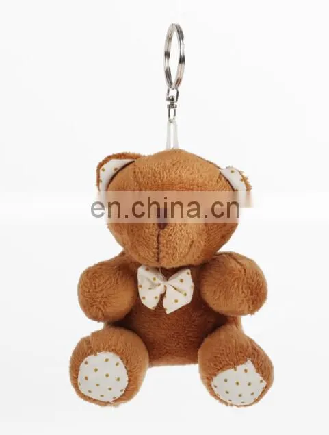 12cm promotional love small plush teddy bear keychain toys for wedding gift