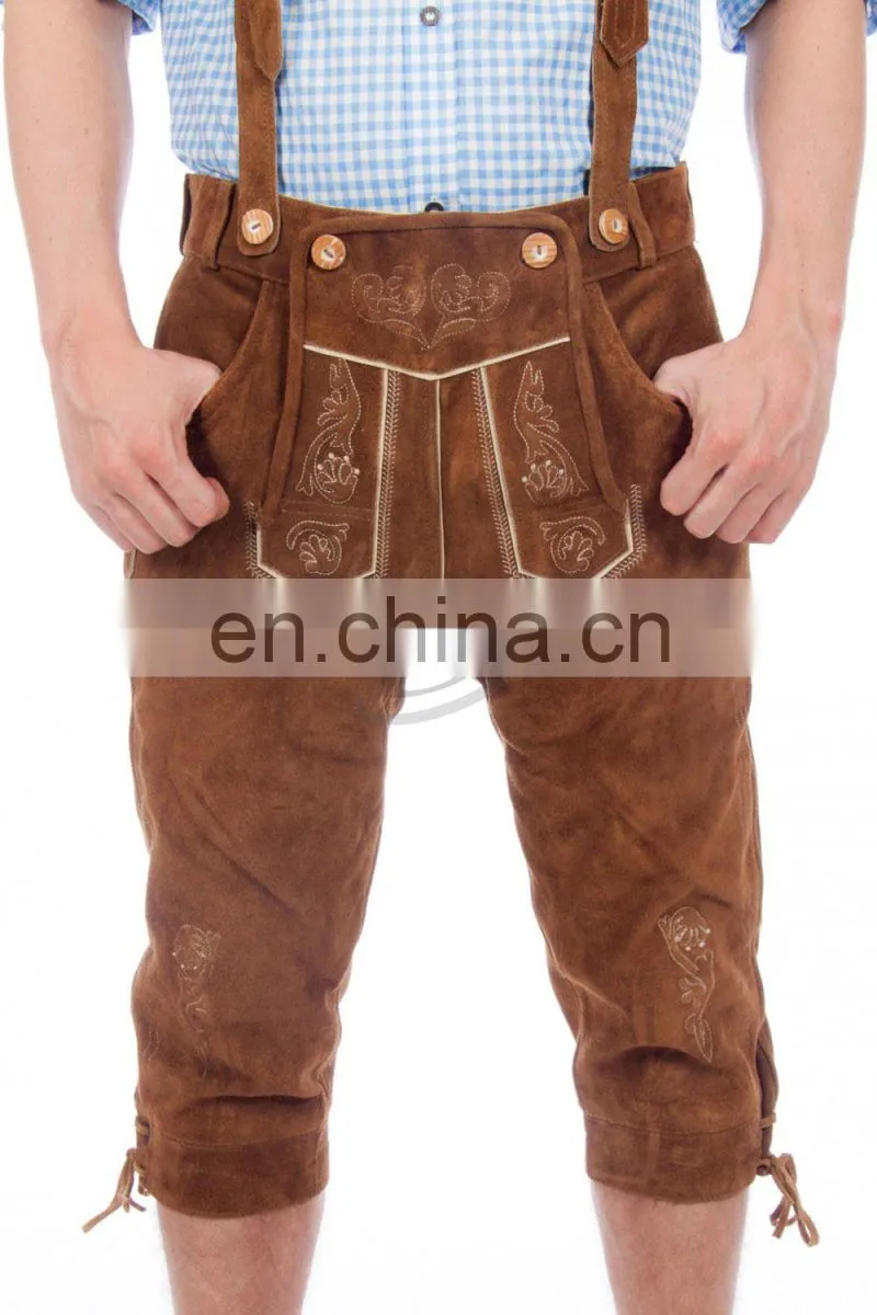 2016 Wholesale Oktoberfest men Knee Lederhosen (Bavaria Clothing)