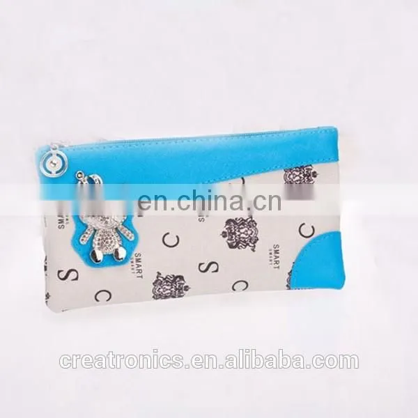 CR Low MOQ requirements multicolor surface inlaid lovely little bear black stylish noble women's wallets