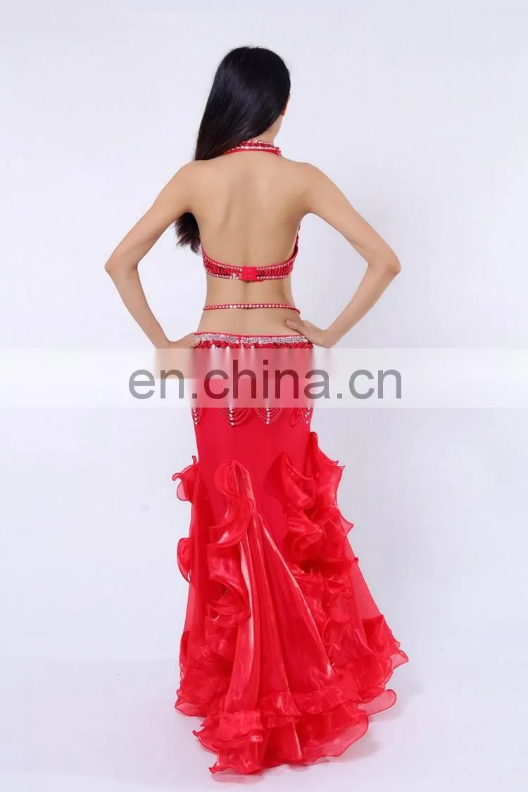 America elegant adult lady beaded tassel bellydance wear