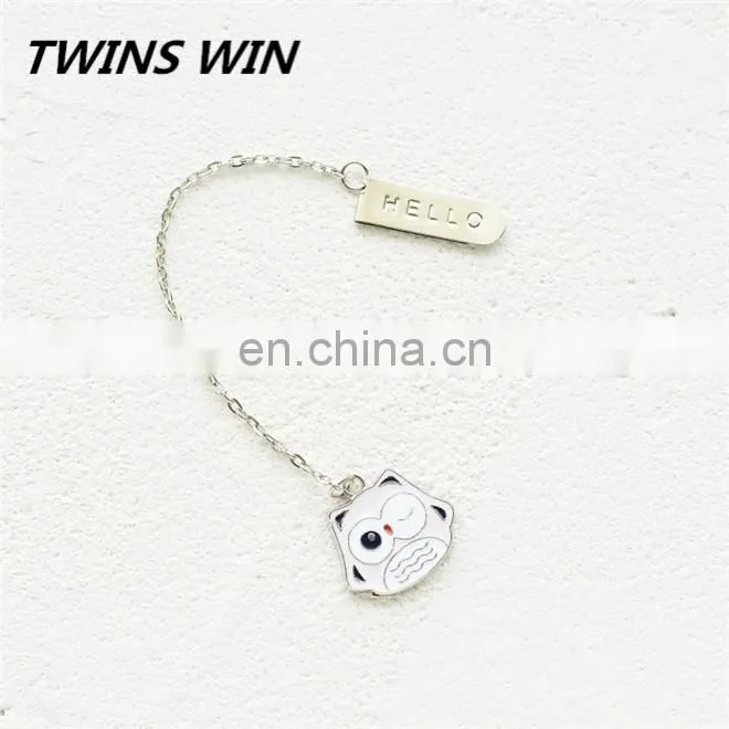 Free samples japan school popular stationery promotional gift design cartoon owl shaped magnet bookmark metal