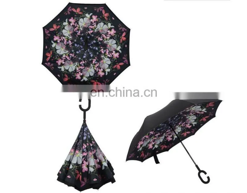 Top Quality Customized Rain Fashion C Handle Inverted Umbrella