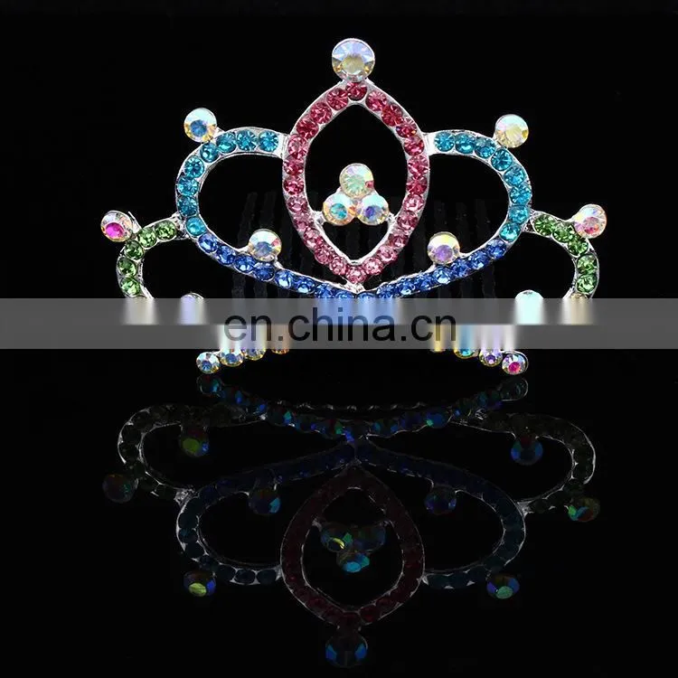 Korean Tiaras New Style White Rhinestone Mini Cute Crown Hair Combs