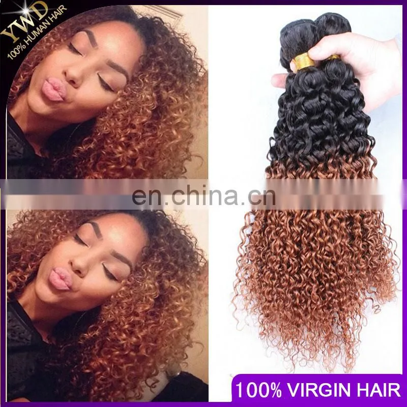 8A 3 bundles 1B 30 peruvian virgin hair ombre weave cheap ombre peruvian kinky curly virgin hair ombre hair extensions two tone