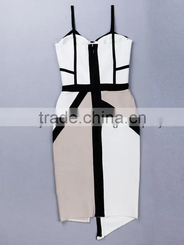 Summer dress 2015 new fashion women strap blue beige black V neck strap women sey mini evening party bandage Dresses Bandage Bod
