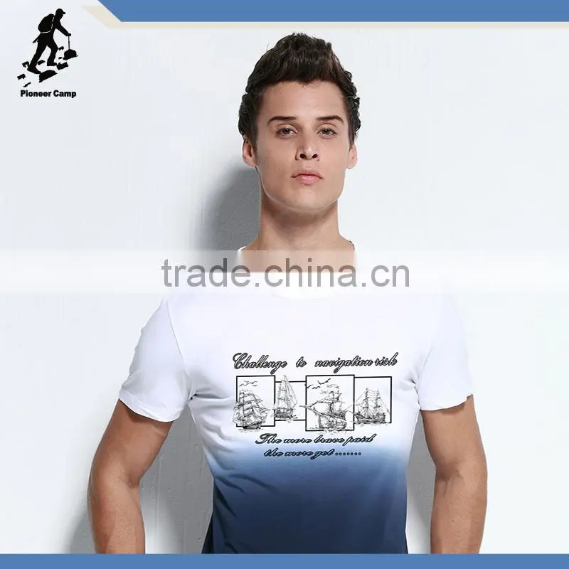 2015 scoop neck t shirt for men with sublimation print , t shirt wholesale