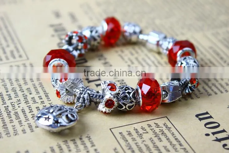 european bead bracelet, alloy bead charm fashion bracelet