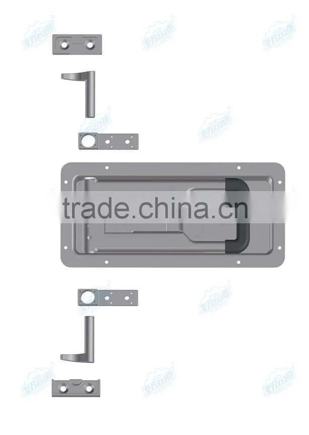 02342C Key lock stainelss steel /steel recessed handle trailer side door lock