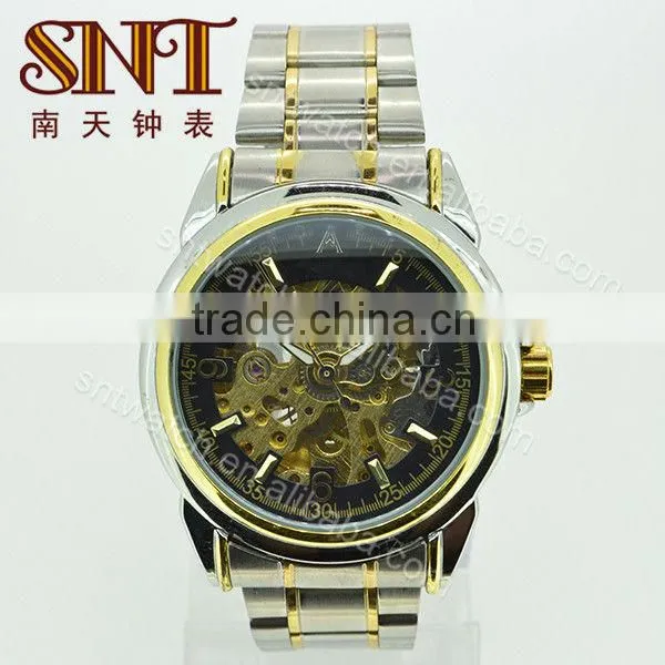 SNT-ME028 fashion & luxury stainless steel mechanical watch all stainless steel metal watch