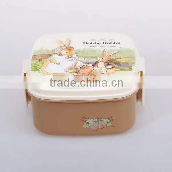 cartoon design microwave students plastic lunch box with spoon