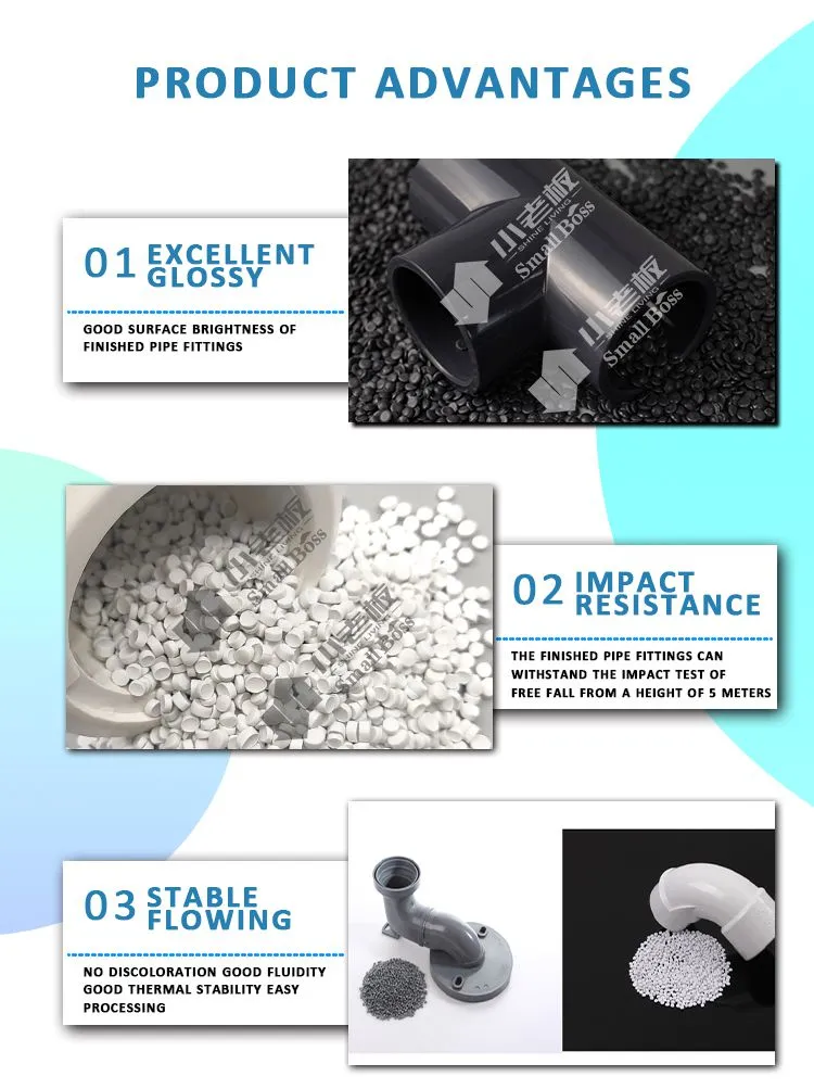 Plastic Raw Material PVC Compounds Granules for UPVC Junction Box Electrical Fitting Injection