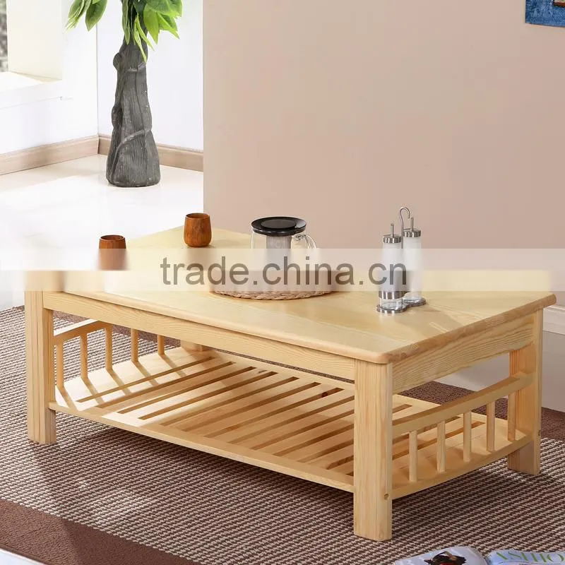 Solid wood furniture wooden coffee table design,pine wood table
