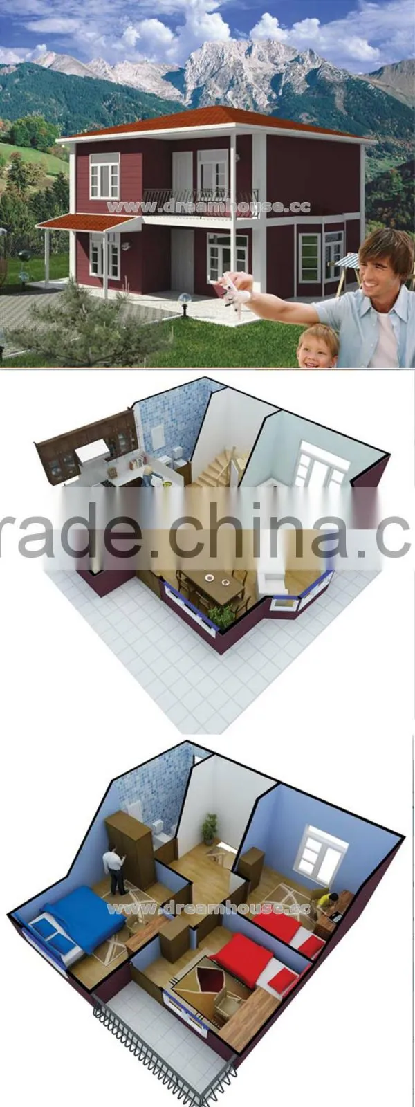 prefab villa house luxury /villa spanish/small steel villa /villas prefabrique