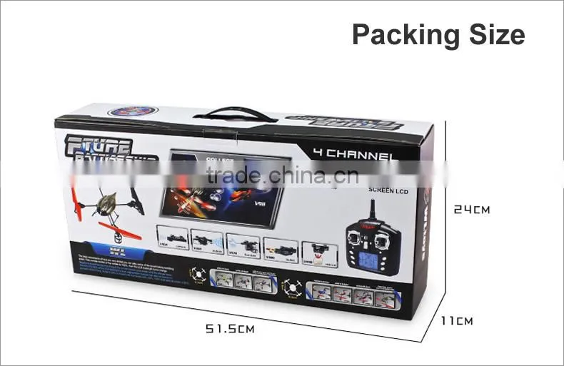 China Manufacture WL V989 2.4G 4 CH 3 axis UFO RC Helicopter with gyro Plastic missile