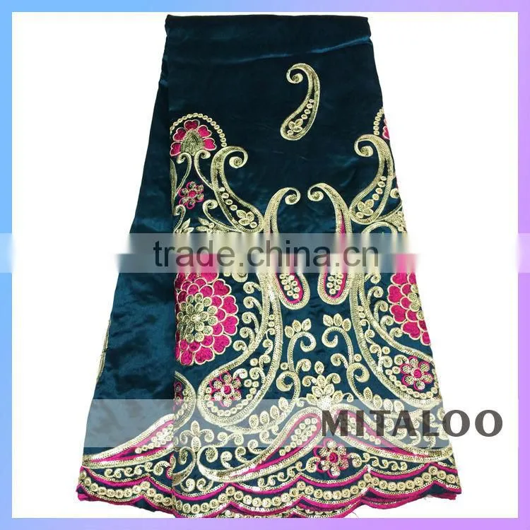 Mitaloo Latest Fashion Customized Factory Supply African Raw Silk George Fabric MGP0032