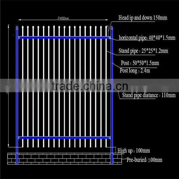 wrought iron steel fence from manufacturer
