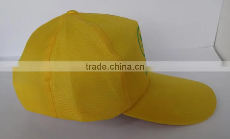 promotion yellow 5 panel wholesale cap polyester hat