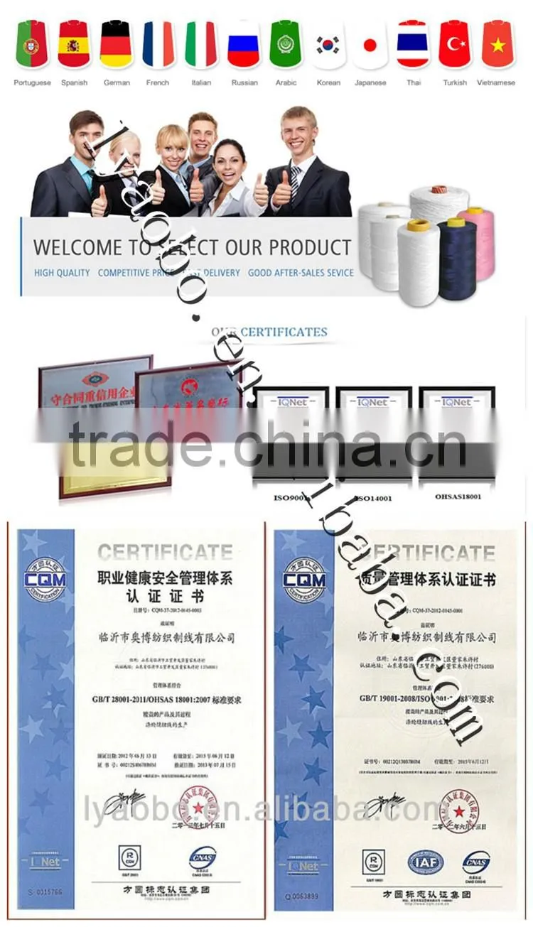 100% polyester bag closer bag closing thread 12s4 124